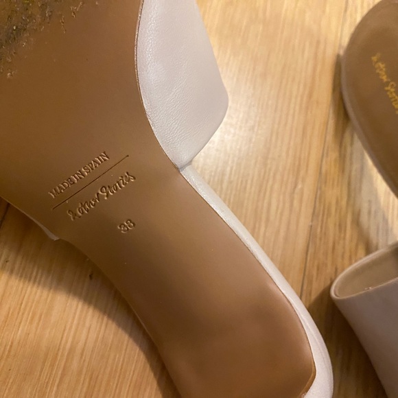 & Other Stories Heeled Leather Beige Mules Size 38 - Picture 4 of 4